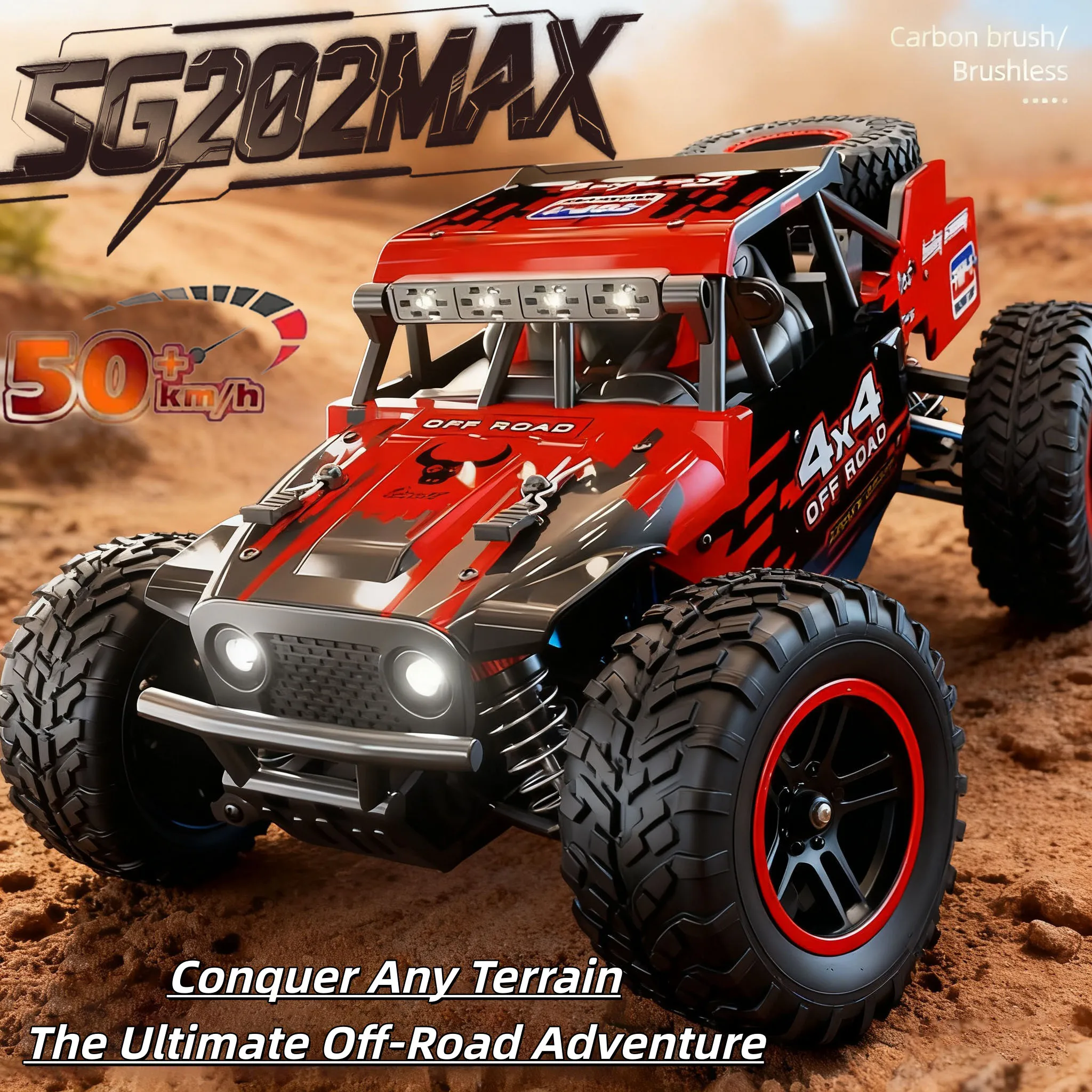 1:20 4wd rc carro 50km h off road corrida motor sem escova de alta velocidade deriva monster truck carro de controle remoto para crianças adultos ao ar livre