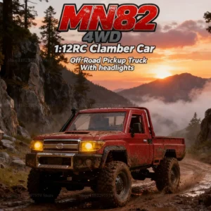 Mn82 4wd off road rc captador carro de escalada com luzes led escala 1:12 simulação de tamanho completo veículo rc crianças presente ao ar livre jogar