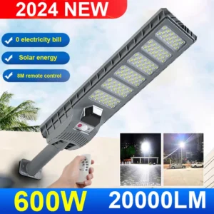 Refletor Solar 600W Industrial 20.000LM – Iluminação Pública para Fazendas e Sítios
