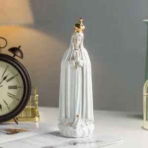 1 peça rosa fatima nossa senhora ícone da maria igreja católica família estátuas de cerâmica presentes e ornamentos