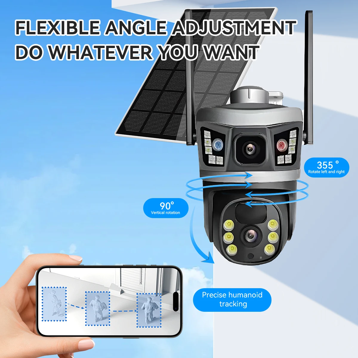 Câmera de Segurança 4G Solar V380 Pro – Monitoramento Total Sem Fios - Imagem 2