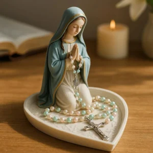 Virgem maria escultura católica religiosa nossa senhora estátua ornamento de resina para casa sala estar decorações de mesa natal