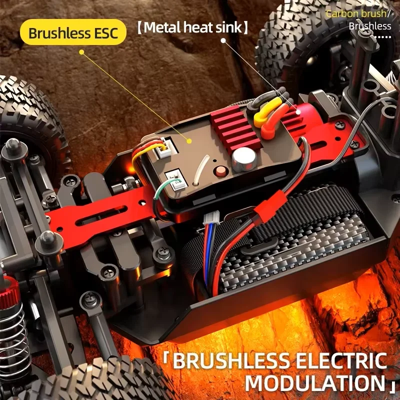 1:20 4wd rc carro 50km h off road corrida motor sem escova de alta velocidade deriva monster truck carro de controle remoto para crianças adultos ao ar livre - Imagem 4
