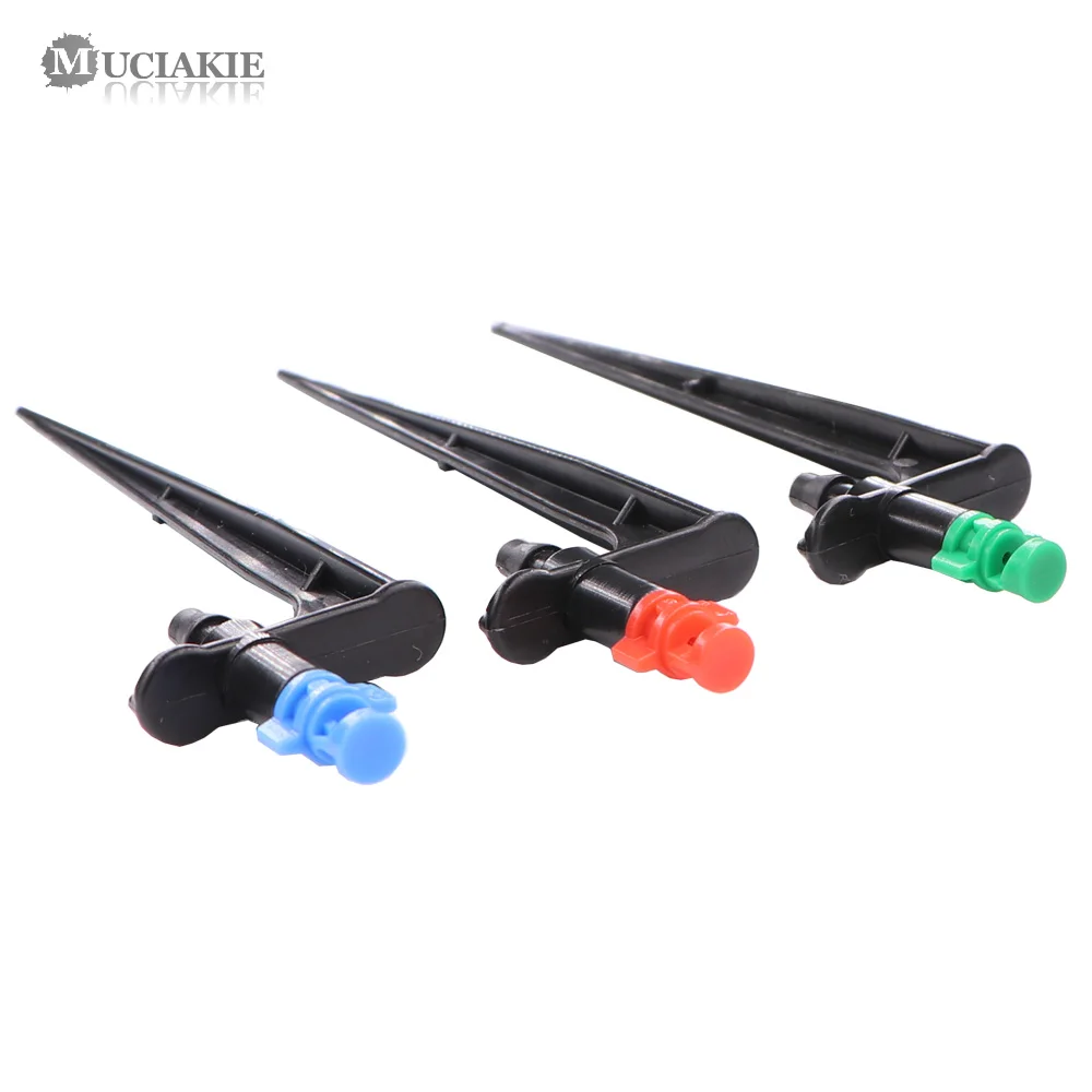 Muqakie 20 peças bicos de nebulização de 90/180/360 graus em estaca de 10.7cm 1/4 ''farpada sprinklers de irrigação de jardim para fazenda agrícola - Imagem 5