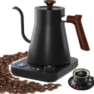 Chaleira elétrica pescoço de ganso 900ml, bule de café para fermentação manual, bule inteligente com controle de temperatura, chaleira de aquecimento rápido 110v/220v