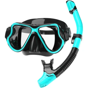 Conjunto de máscara de snorkel seco panorâmica ampla vista anti-nevoeiro para adultos mergulho subaquático treinamento de natação óculos de mergulho ajustável