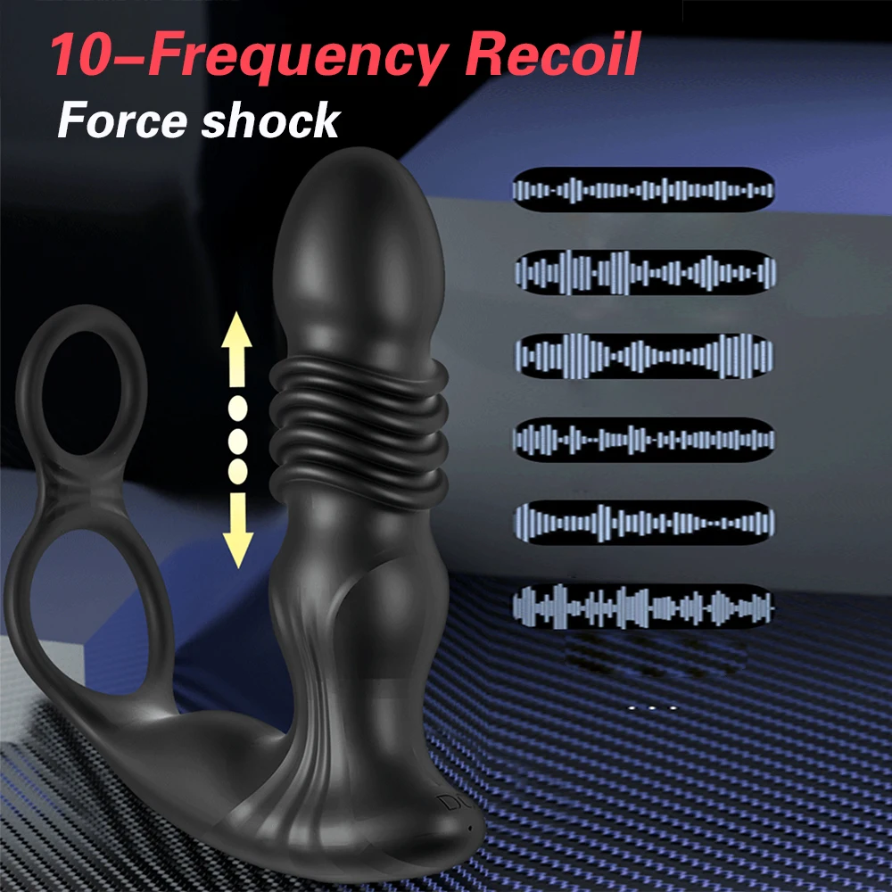 Empurrando massageador de próstata vibrador anal para homens controle app telescópico butt plug estimulador de próstata para brinquedo sexual gay para homem - Imagem 2