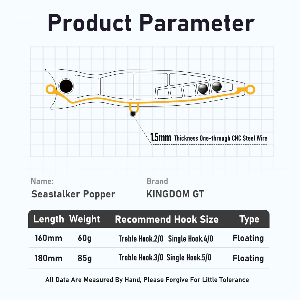 Yoofish gt isca de pesca topwater popper 60g 85g 160mm 185mm água salgada atum bluefish artificial mar barco pesca isca dura - Imagem 2
