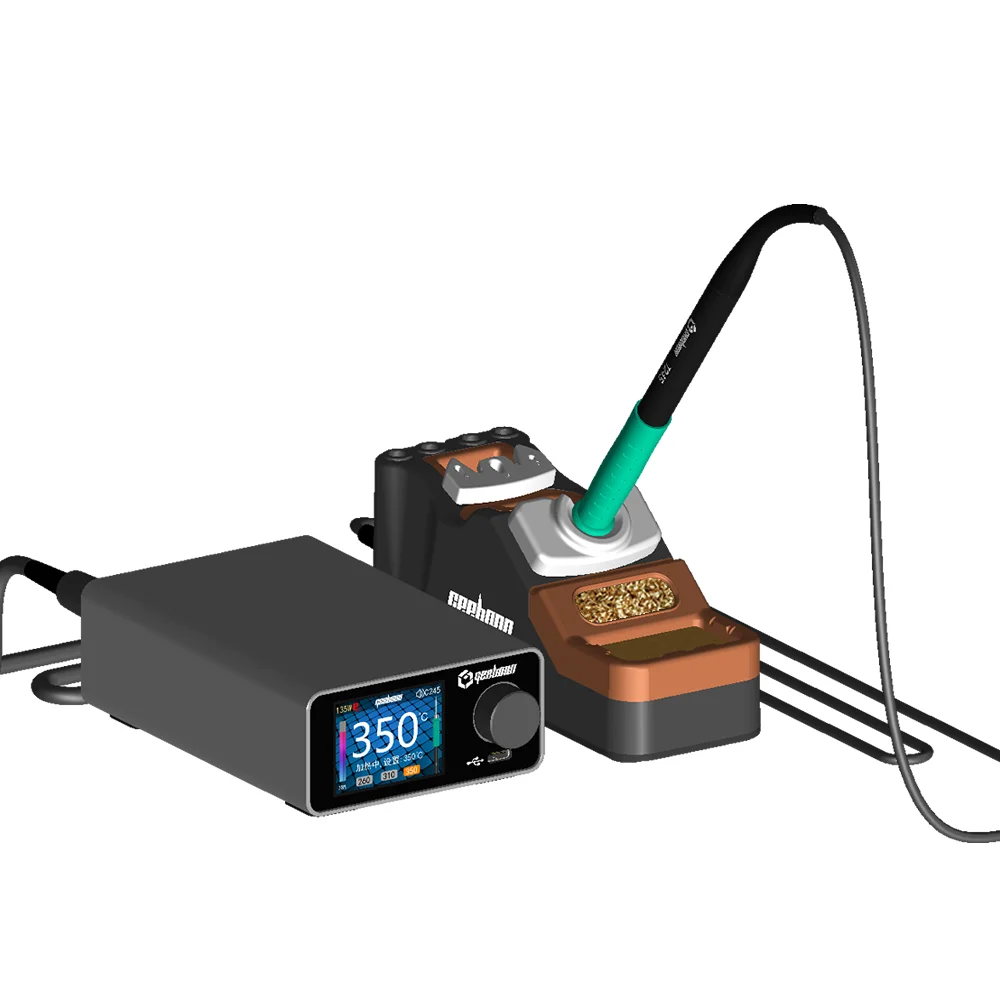 Estação de solda GEEBOON 220W TC22 compatível com 115/210/245/T12 ponta de solda display curvo colorido estação de retrabalho de solda - Imagem 3