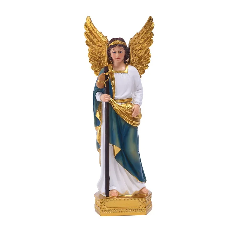 Clássico Saint Raphael Saint Gallen Anjo Estátua Ornamentos Presente de Natal Artesanato em Resina - Imagem 2