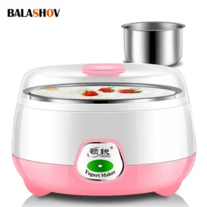 Mini fabricante elétrico do iogurte, automático, multifuncional, agregado familiar, arroz, vinho, DIY, iogurte e Natto máquina da fermentação, 220V, 1L