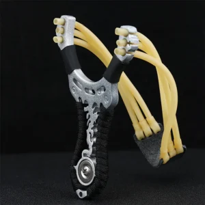 Brinquedo nostálgico de pesca de liga de alta qualidade, estilingue tático de borracha poderoso para tiro ao ar livre e caça, com acessórios