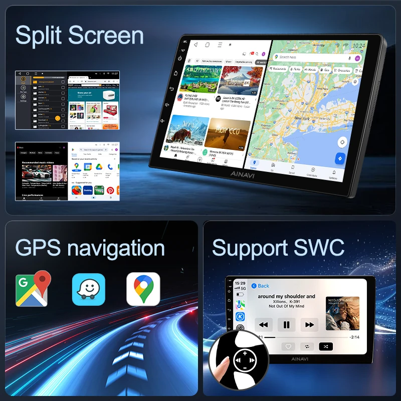 Ainavi-Carplay sem fio Android, rádio do carro, leitor multimídia automático, estéreo, VW Volkswagen MQB, POLO VI, além disso, Jetta, MK7, T6, Bora - Imagem 6