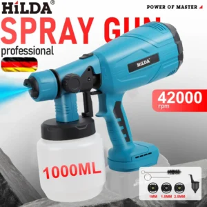 HILDA Pulverizador de tinta sem fio Pistola elétrica para Makita 18V Bateria Ferramenta automática portátil para pintura doméstica