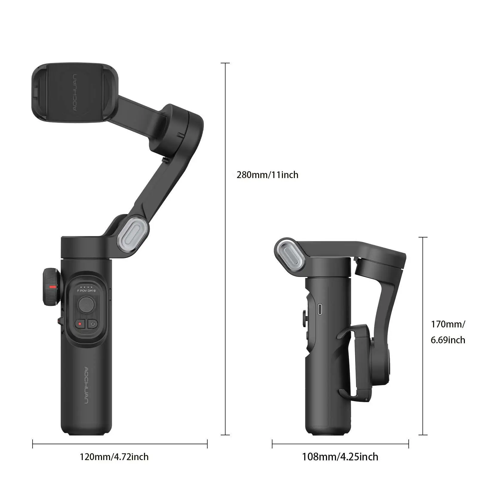 Estabilizador gimbal portátil de 3 eixos AOCHUAN para smartphone com luz de preenchimento para iPhone Android Face Tracking Vlog Smart XE - Imagem 6
