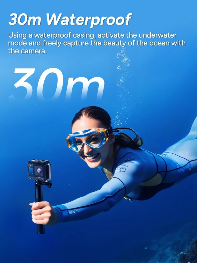 SJCAM SJ6 Pro 4K 60FPS Câmera de ação com tela dupla à prova d'água Touch Screen Sport Cam WiFi Visão noturna Estabilização giroscópica de 6 eixos - Imagem 5