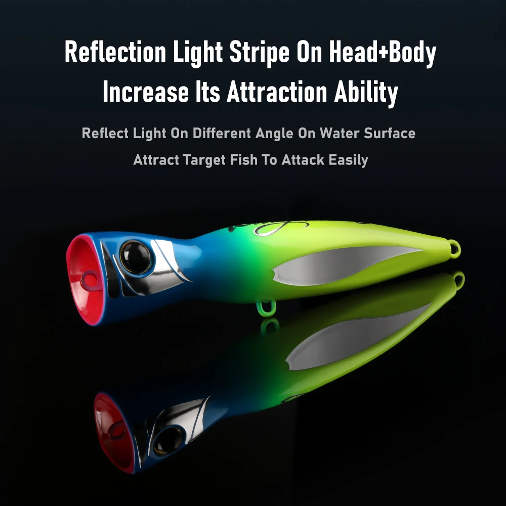 Yoofish gt isca de pesca topwater popper 60g 85g 160mm 185mm água salgada atum bluefish artificial mar barco pesca isca dura - Imagem 6