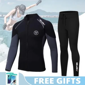 Novo 3mm/2mm neoprene das mulheres dos homens wetsuit mergulho com zíper jaqueta calças caça submarina roupa de banho caiaque surf maiô mergulho terno