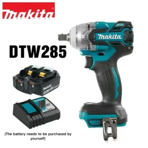 Makita DTW285 chave de impacto de alto torque, chave portátil recarregável sem fio, ferramenta multifuncional de bateria de lítio 18V