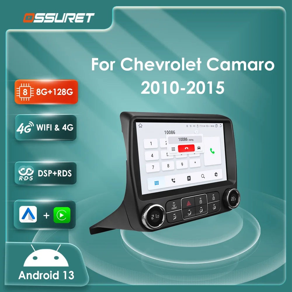2din android 14 rádio do carro para chevrolet camaro 2010 - 2015 multimídia player de vídeo 4g carplay sistemas inteligentes do carro tela gps