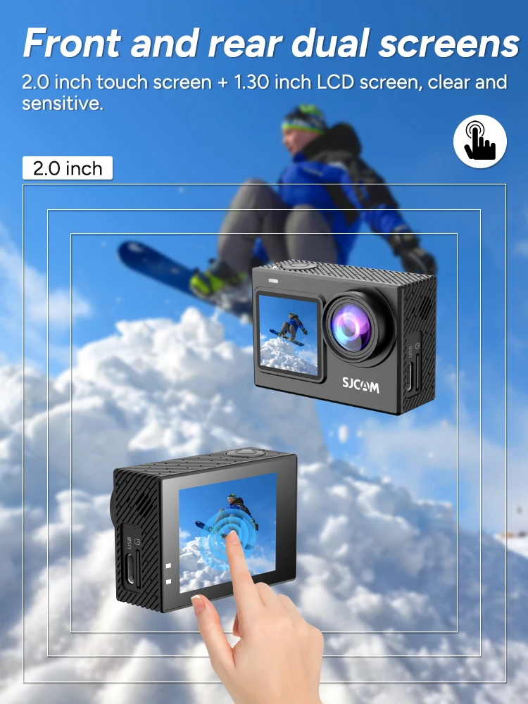 SJCAM SJ6 Pro 4K 60FPS Câmera de ação com tela dupla à prova d'água Touch Screen Sport Cam WiFi Visão noturna Estabilização giroscópica de 6 eixos - Imagem 3