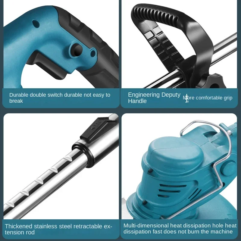 Cordless Handheld Lawn Mower para Makita, aparador elétrico, ferramentas de jardim ajustáveis, bateria 18V - Imagem 2