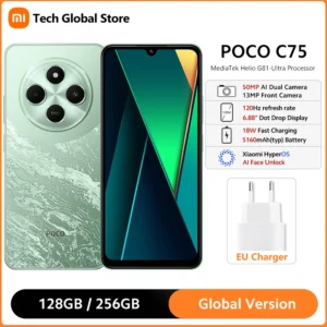 Poco c75 versão global smartphone 8gb 256gb mediatek helio G81-Ultra processador 6.88 "120hz display 50mp câmera 5160mah bateria