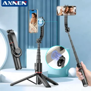 AXNEN L20 Tripé magnético para selfie, Bluetooth, controle remoto sem ar para smartphones, suporte estabilizador portátil, suporte tripé