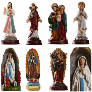 Abençoada Santa Virgem Maria Escultura, Jesus Cristo Tabletop Estátua Estatueta, Nossa Senhora de Jesus Estatueta, Estátua Figuras, 1Pc