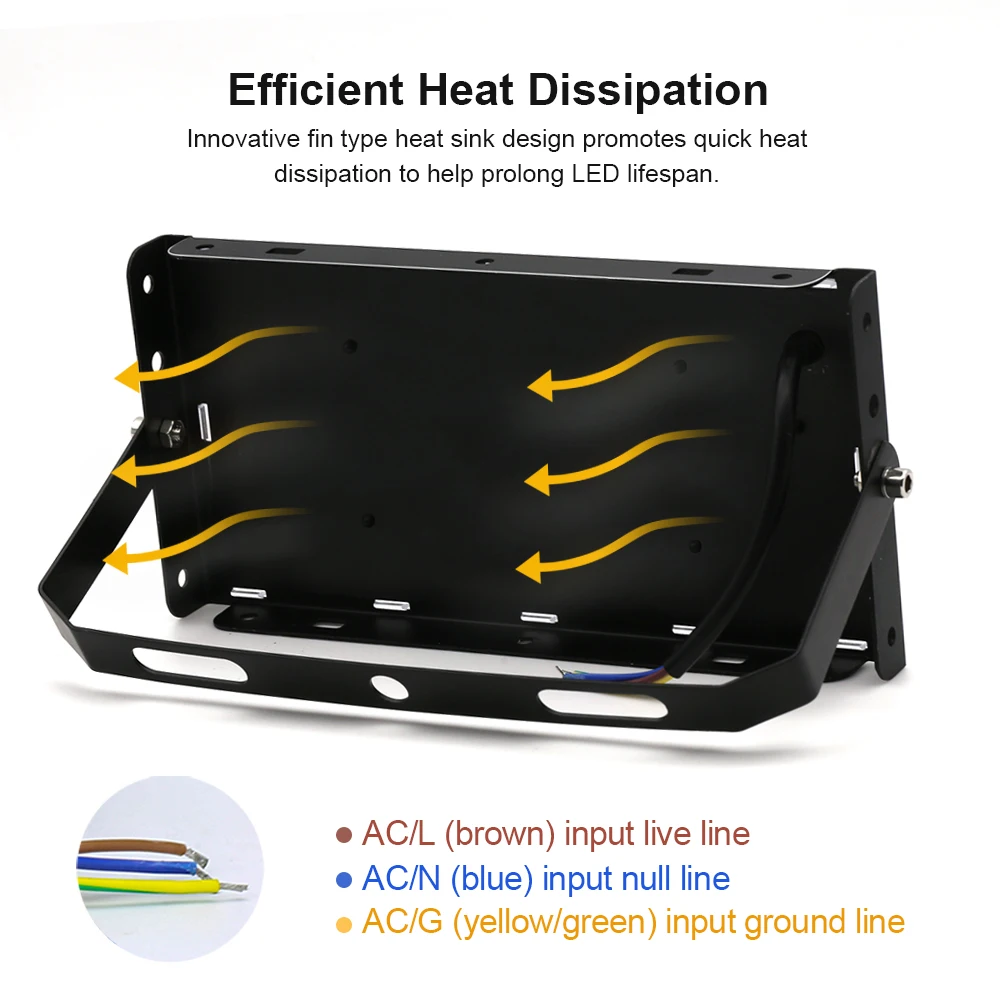 50w 100 150 led luz de inundação ip65 à prova dip65 água ac 220v ao ar livre holofote led refletor lâmpada rua luzes de inundação parede - Imagem 4