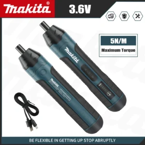 Chave de fenda elétrica sem fio Makita | Par de 3,6 V 5 N.m | Mandril de 1/4" | Bateria de íon de lítio 1300mAh